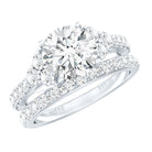 IGI Certified Lab Grown 2 Carat Diamond Engagement Ring and Wedding Band Set Lab - ( E-VS1 ) - Rosec Jewels