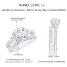 Rosec Jewels-IGI Certified Lab Grown 2 Carat Diamond Engagement Ring and Wedding Band Set