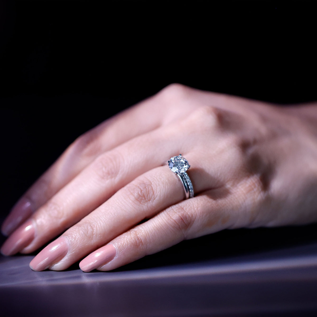 Rosec Jewels-IGI Graded 2 Carat Lab Grown Diamond Solitaire Wedding Ring Set
