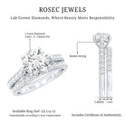 2 Carat Lab Grown Diamond Wedding Ring Set with IGI Certificate Lab - ( E-VS1 ) - Rosec Jewels