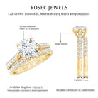 2 Carat Lab Grown Diamond Wedding Ring Set with IGI Certificate Lab - ( E-VS1 ) - Rosec Jewels