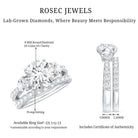 Rosec Jewels-IGI Graded 2 Carat Lab Grown Diamond Three Stone Engagement Ring with Enhancer