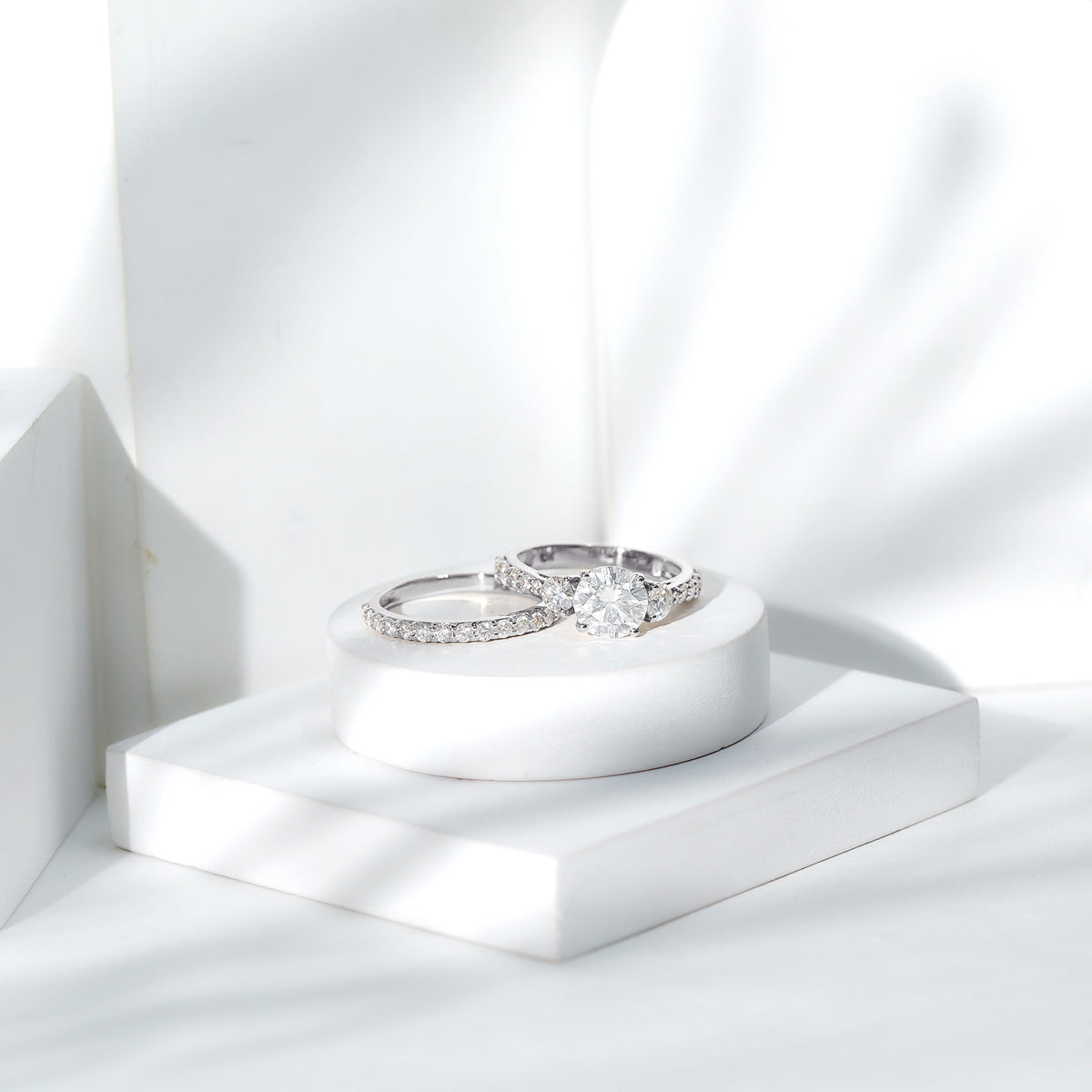 Rosec Jewels-IGI Graded 2 Carat Lab Grown Diamond Three Stone Engagement Ring with Enhancer