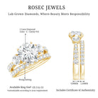 IGI Graded 2 Carat Lab Grown Diamond Three Stone Engagement Ring with Enhancer Lab - ( E-VS1 ) - Rosec Jewels