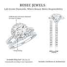 Rosec Jewels-Lab Grown 2 Carat Diamond Halo Bridal Ring Set with IGI Certificate