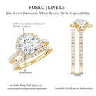 Rosec Jewels-Lab Grown 2 Carat Diamond Halo Bridal Ring Set with IGI Certificate