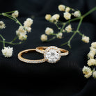 Rosec Jewels-Lab Grown 2 Carat Diamond Halo Bridal Ring Set with IGI Certificate