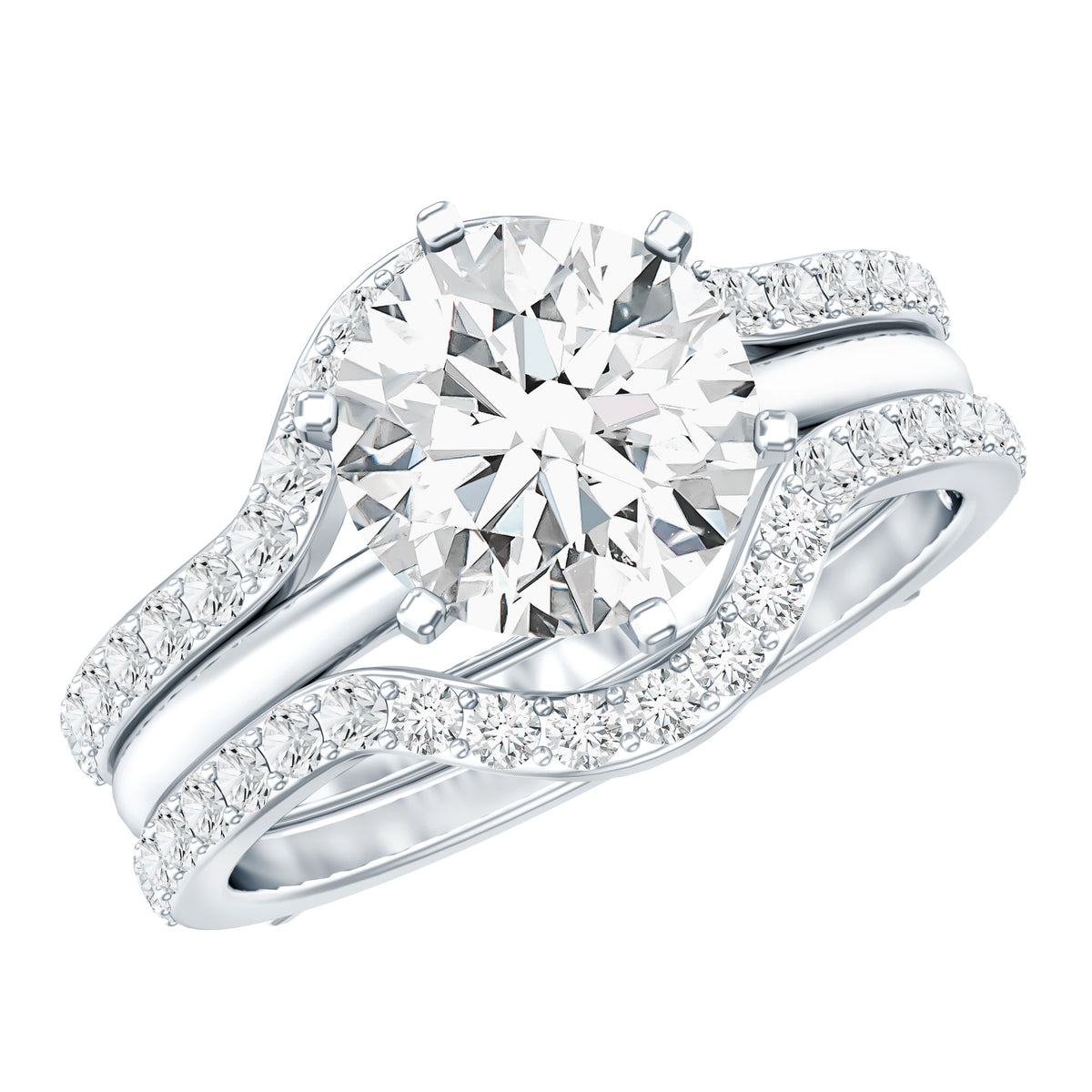 Rosec Jewels-IGI Verified 2 Carat Lab Grown Diamond Solitaire Engagement Ring with Ring Guard