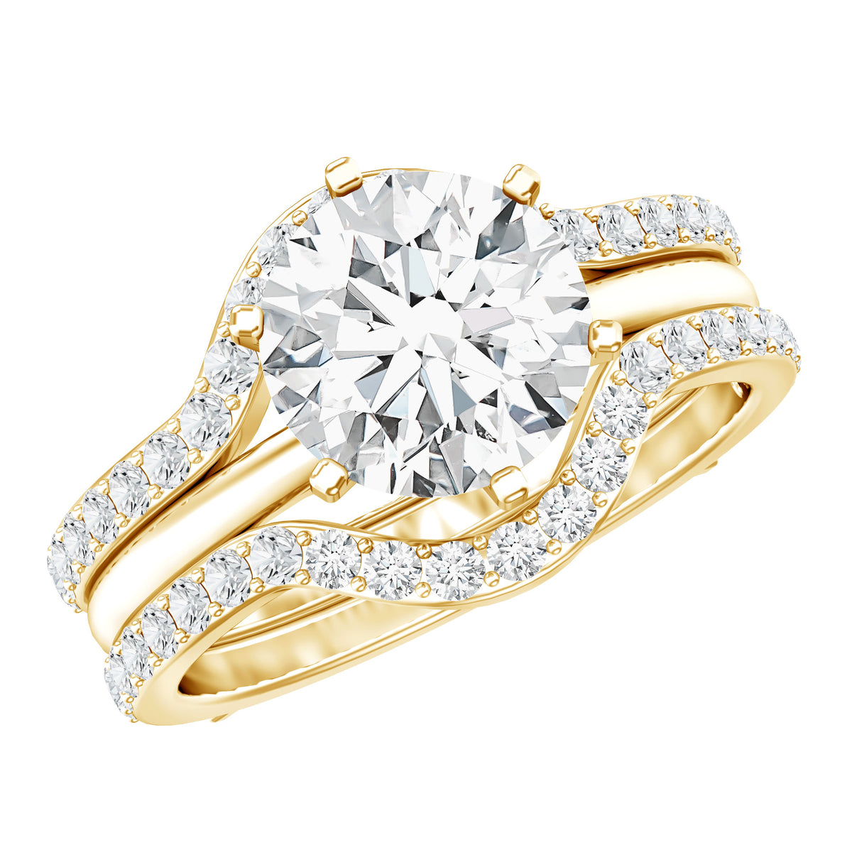 Rosec Jewels-IGI Verified 2 Carat Lab Grown Diamond Solitaire Engagement Ring with Ring Guard