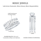 Rosec Jewels-IGI Documented 2 Carat Lab Grown Diamond Trio Bridal Ring Set for Women