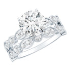 Rosec Jewels-Vintage Inspired 2 Carat Lab Grown Diamond Bridal Ring Set with IGI Certificate