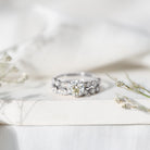 Rosec Jewels-Vintage Inspired 2 Carat Lab Grown Diamond Bridal Ring Set with IGI Certificate