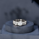 Vintage Inspired 2 Carat Lab Grown Diamond Bridal Ring Set with IGI Certificate Lab - ( E-VS1 ) - Rosec Jewels