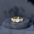 Vintage Inspired 2 Carat Lab Grown Diamond Bridal Ring Set with IGI Certificate Lab - ( E-VS1 ) - Rosec Jewels