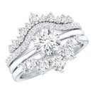 IGI Authenticated 1 Carat Lab Diamond Antique Wedding Ring Set of 3 Lab - ( E-VS1 ) - Rosec Jewels