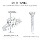 2 Carat Round Lab Grown Diamond Classic Engagement Ring with IGI Certificate Lab - ( E-VS1 ) - Rosec Jewels