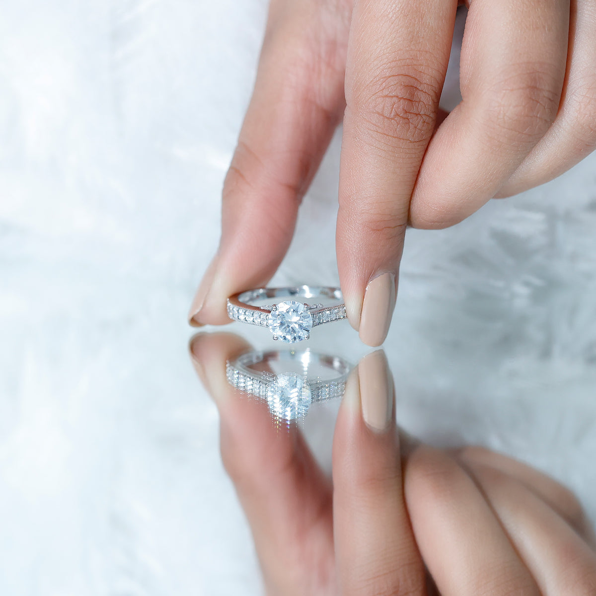 Rosec Jewels-2 Carat Round Lab Grown Diamond Classic Engagement Ring with IGI Certificate