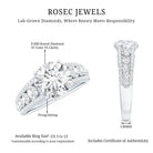 Rosec Jewels-IGI Verified Lab Grown Diamond 2 Carat Engagement Ring with Side Stones