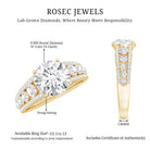 Rosec Jewels-IGI Verified Lab Grown Diamond 2 Carat Engagement Ring with Side Stones