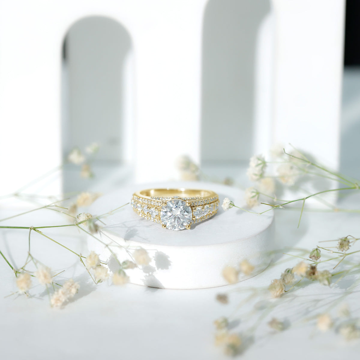 IGI Verified Lab Grown Diamond 2 Carat Engagement Ring with Side Stones Lab - ( E-VS1 ) - Rosec Jewels