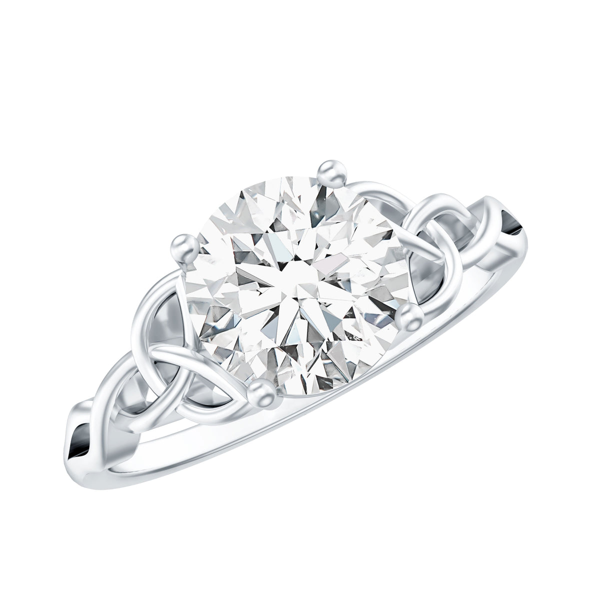 Rosec Jewels-Solitaire 2 Carat Lab Grown Diamond Celtic Engagement Ring with IGI Certificate