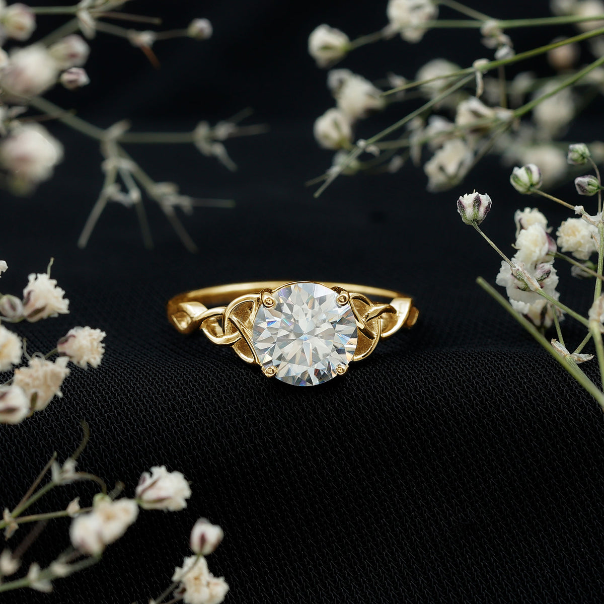 Rosec Jewels-Solitaire 2 Carat Lab Grown Diamond Celtic Engagement Ring with IGI Certificate