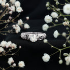 IGI Certified 1 Carat Lab Created Diamond Vintage Looking Engagement Ring Lab - ( E-VS1 ) - Rosec Jewels