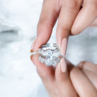 Rosec Jewels-1 Carat IGI Verified Lab Grown Diamond Double Band Engagement Ring