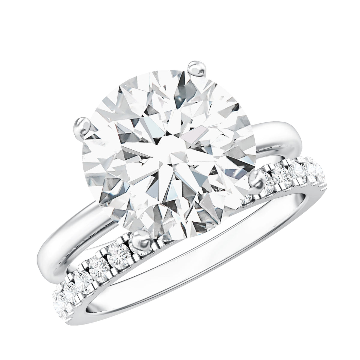 Rosec Jewels-5 Carat Solitaire Lab Grown Diamond Ring Set with IGI Certificate