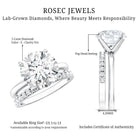 Rosec Jewels-5 Carat Solitaire Lab Grown Diamond Ring Set with IGI Certificate