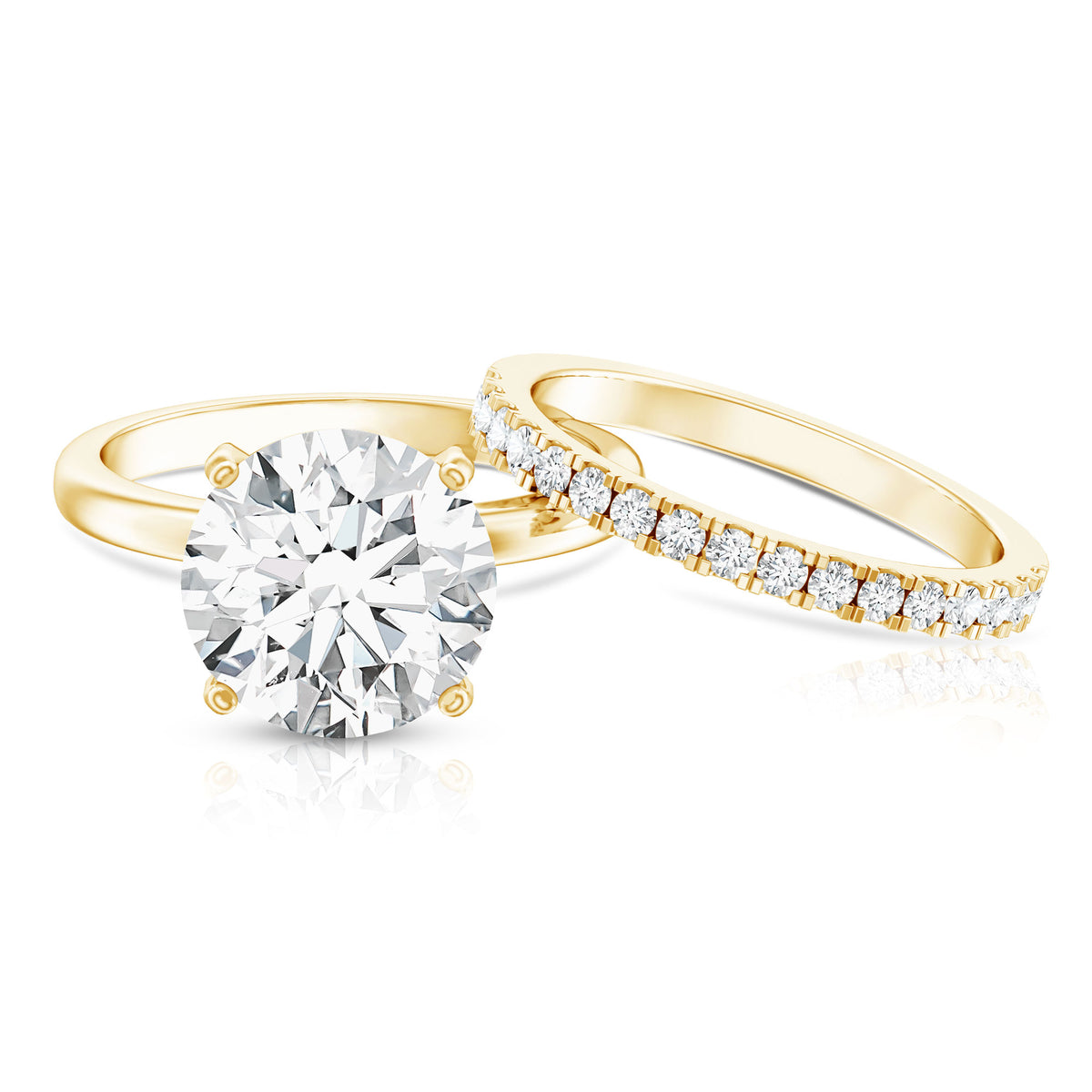 Rosec Jewels-5 Carat Solitaire Lab Grown Diamond Ring Set with IGI Certificate