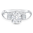 IGI Graded 2 Carat Lab Grown Oval Diamond Statement Ring Lab - ( E-VS1 ) - Rosec Jewels