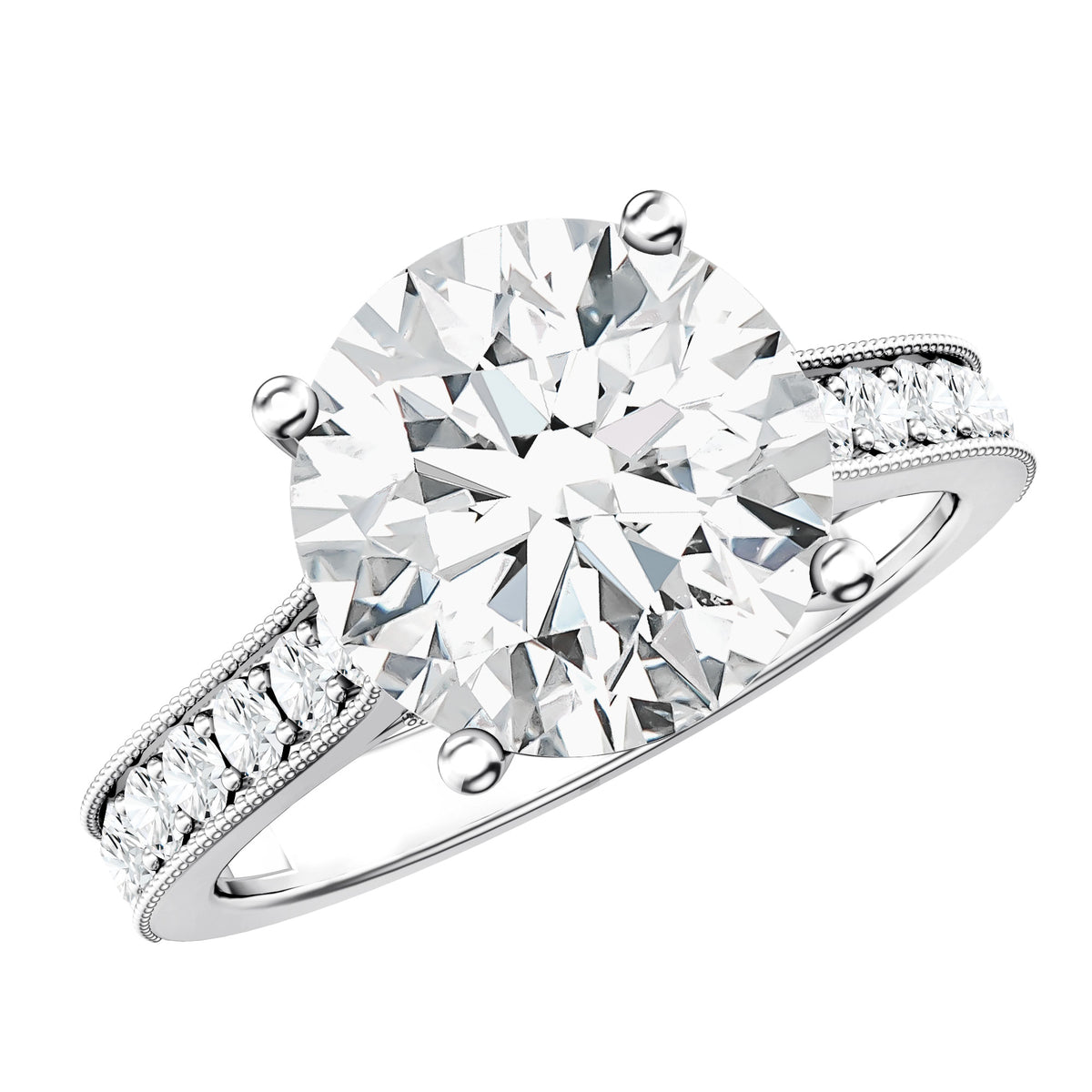 Rosec Jewels-IGI Authenticated 4 Carat Lab Grown Diamond Classic Engagement Ring