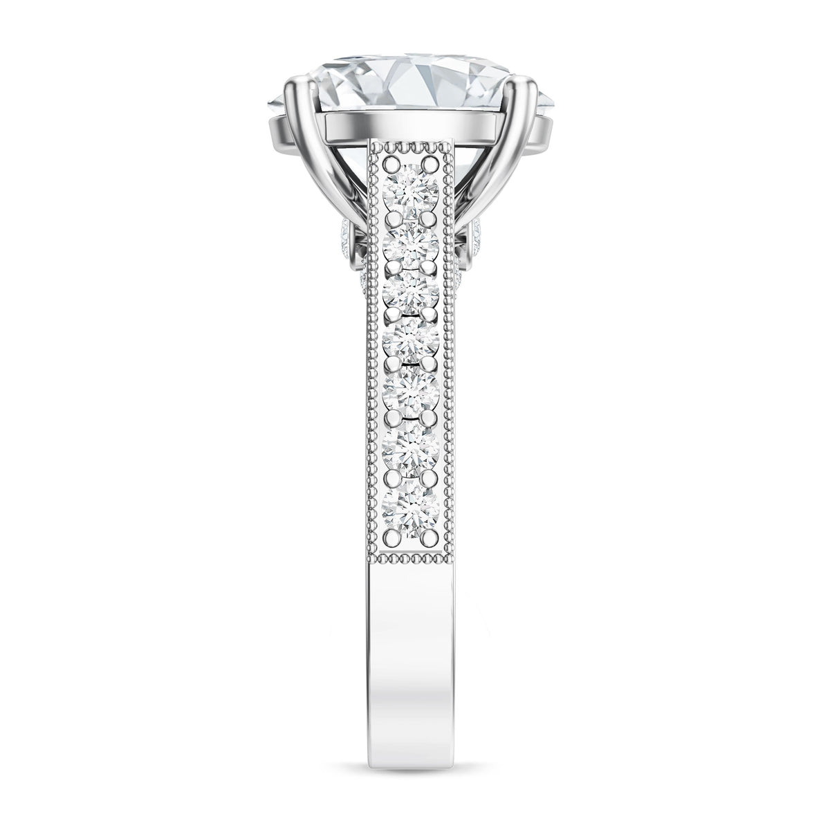 Rosec Jewels-5 Carat Lab Grown Diamond Cathedral Engagement Ring with IGI Certificate