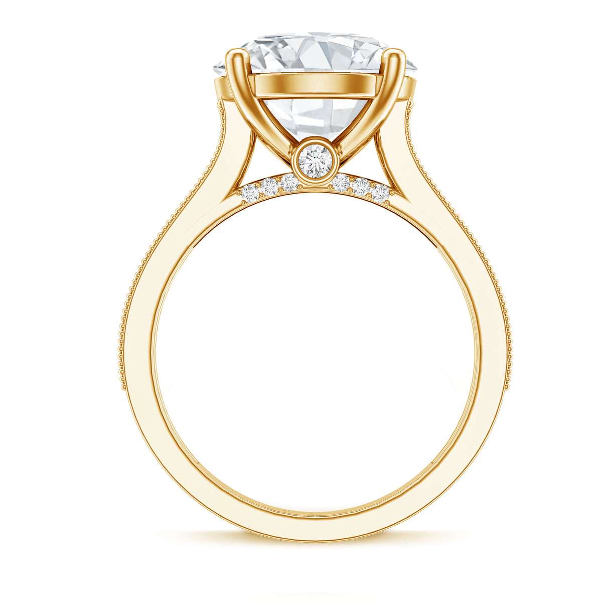 Rosec Jewels-5 Carat Lab Grown Diamond Cathedral Engagement Ring with IGI Certificate