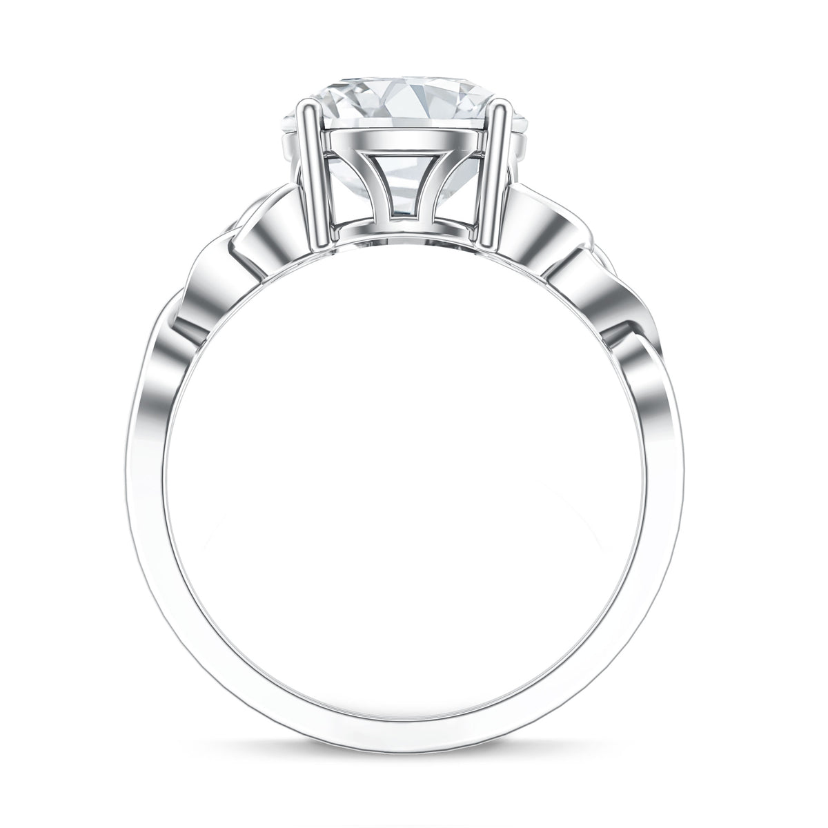 IGI Verified 3 Carat Round Cut Lab Grown Diamond Celtic Engagement Ring Lab - ( E-VS1 ) - Rosec Jewels
