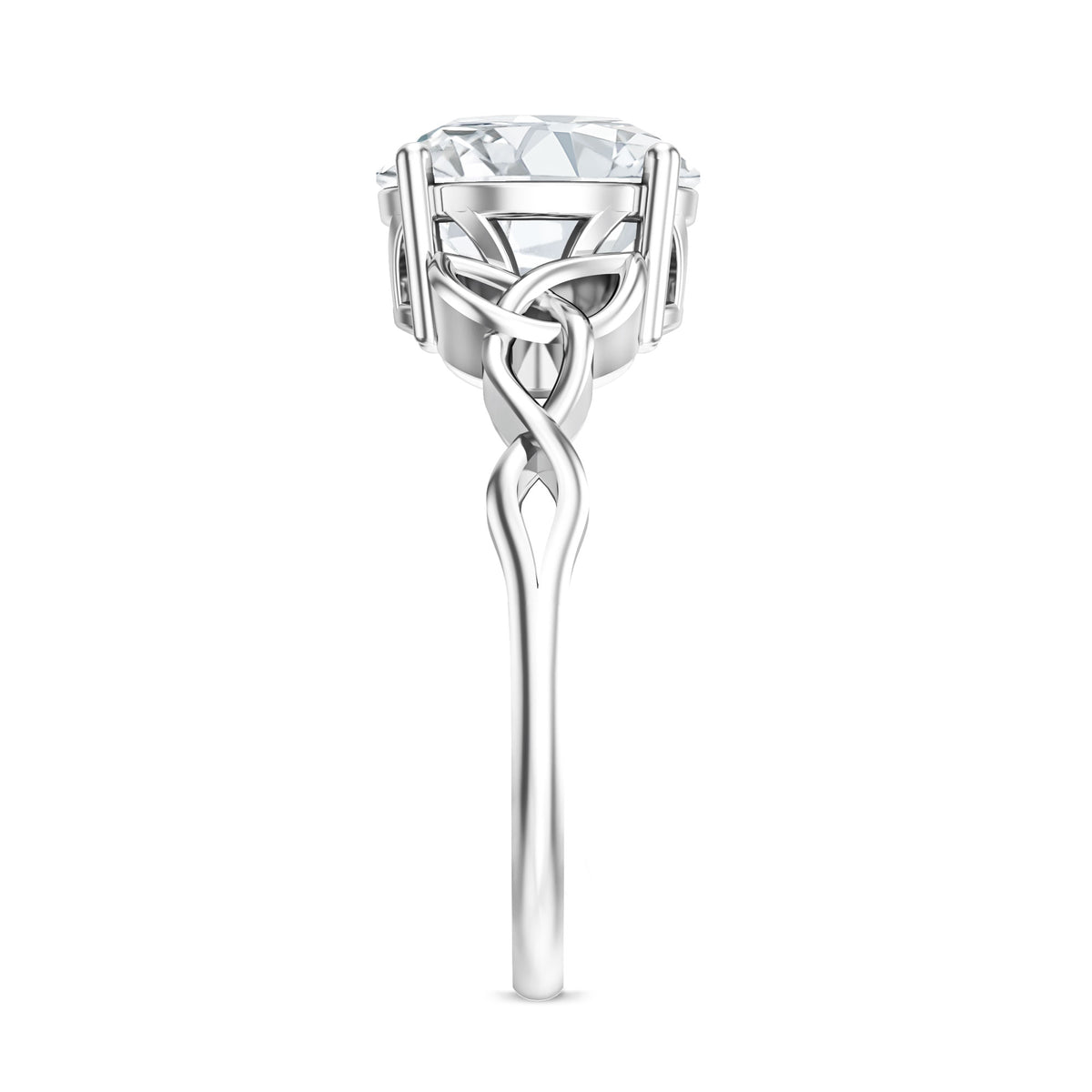 IGI Verified 3 Carat Round Cut Lab Grown Diamond Celtic Engagement Ring Lab - ( E-VS1 ) - Rosec Jewels