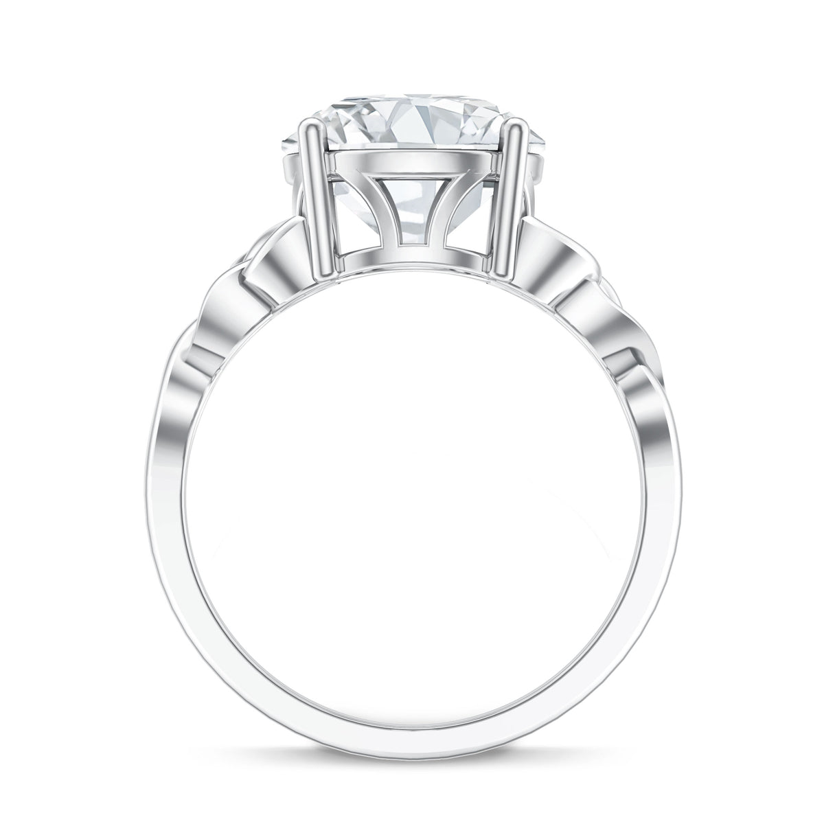 4 Carat Solitaire Lab Grown Diamond Celtic Knot Engagement Ring with IGI Certificate Lab - ( E-VS1 ) - Rosec Jewels