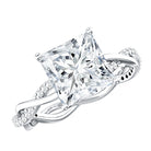 Rosec Jewels-IGI Documented 4 Carat Princess Cut Lab Diamond Crossover Engagement Ring