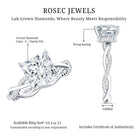 IGI Documented 4 Carat Princess Cut Lab Diamond Crossover Engagement Ring Lab - ( E-VS1 ) - Rosec Jewels
