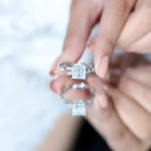 Rosec Jewels-IGI Documented 4 Carat Princess Cut Lab Diamond Crossover Engagement Ring