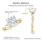 Rosec Jewels-IGI Documented 4 Carat Princess Cut Lab Diamond Crossover Engagement Ring
