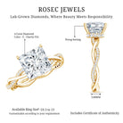 IGI Documented 4 Carat Princess Cut Lab Diamond Crossover Engagement Ring Lab - ( E-VS1 ) - Rosec Jewels