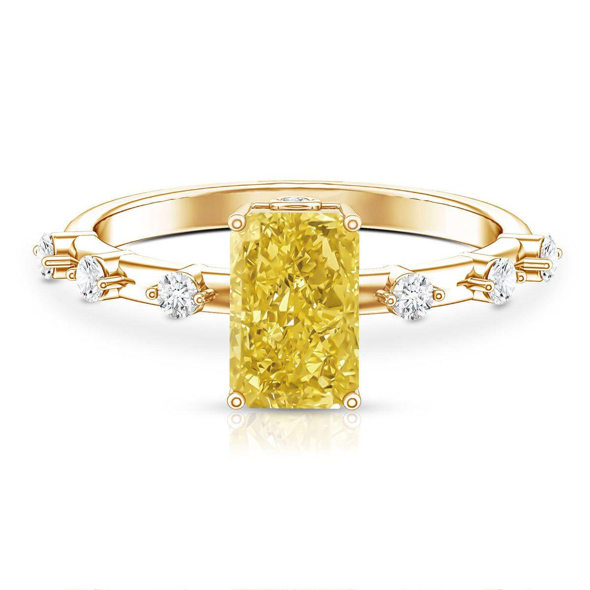 Rosec Jewels-2 Carat IGI Graded Lab Grown Yellow Radiant Cut Diamond Engagement Ring