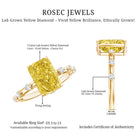 Rosec Jewels-IGI Certified 3 Carat Lab Grown Vivid Yellow Diamond Engagement Ring