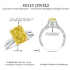 Rosec Jewels-IGI Certified 3 Carat Lab Grown Yellow Diamond Vintage Engagement Ring for Her