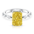 Rosec Jewels-Radiant Cut Lab Grown Yellow Diamond 4 Carat Engagement Ring IGI Certified