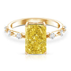 Rosec Jewels-Radiant Cut Lab Grown Yellow Diamond 4 Carat Engagement Ring IGI Certified