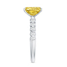 Rosec Jewels-IGI Graded 2 Carat Lab Grown Yellow and White Diamond Radiant Cut Engagement Ring