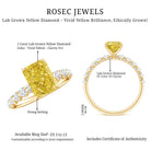 Rosec Jewels-IGI Graded 2 Carat Lab Grown Yellow and White Diamond Radiant Cut Engagement Ring